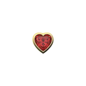 14k Skinny Red Heart Charm (yellow)