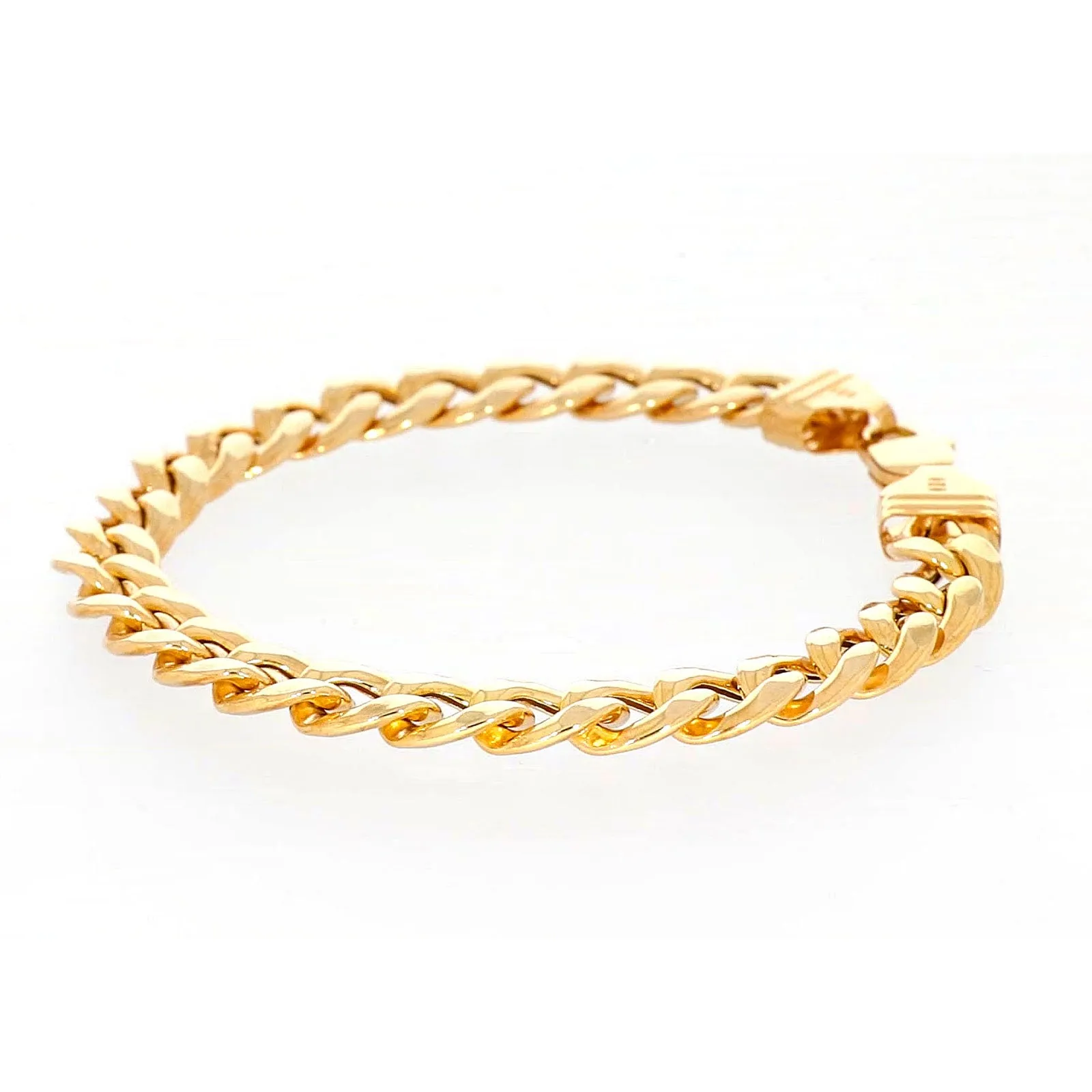 9ct Yellow Gold Silver Filled 23cm Curb Bracelet