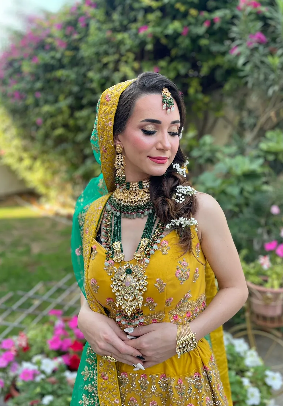 Anamika Green Bridal Kundan Necklace Traditional Indian Bridal Jewellery Set