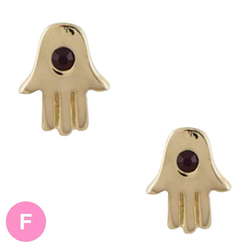 Hamsa Evil Eye Crystal Earrings