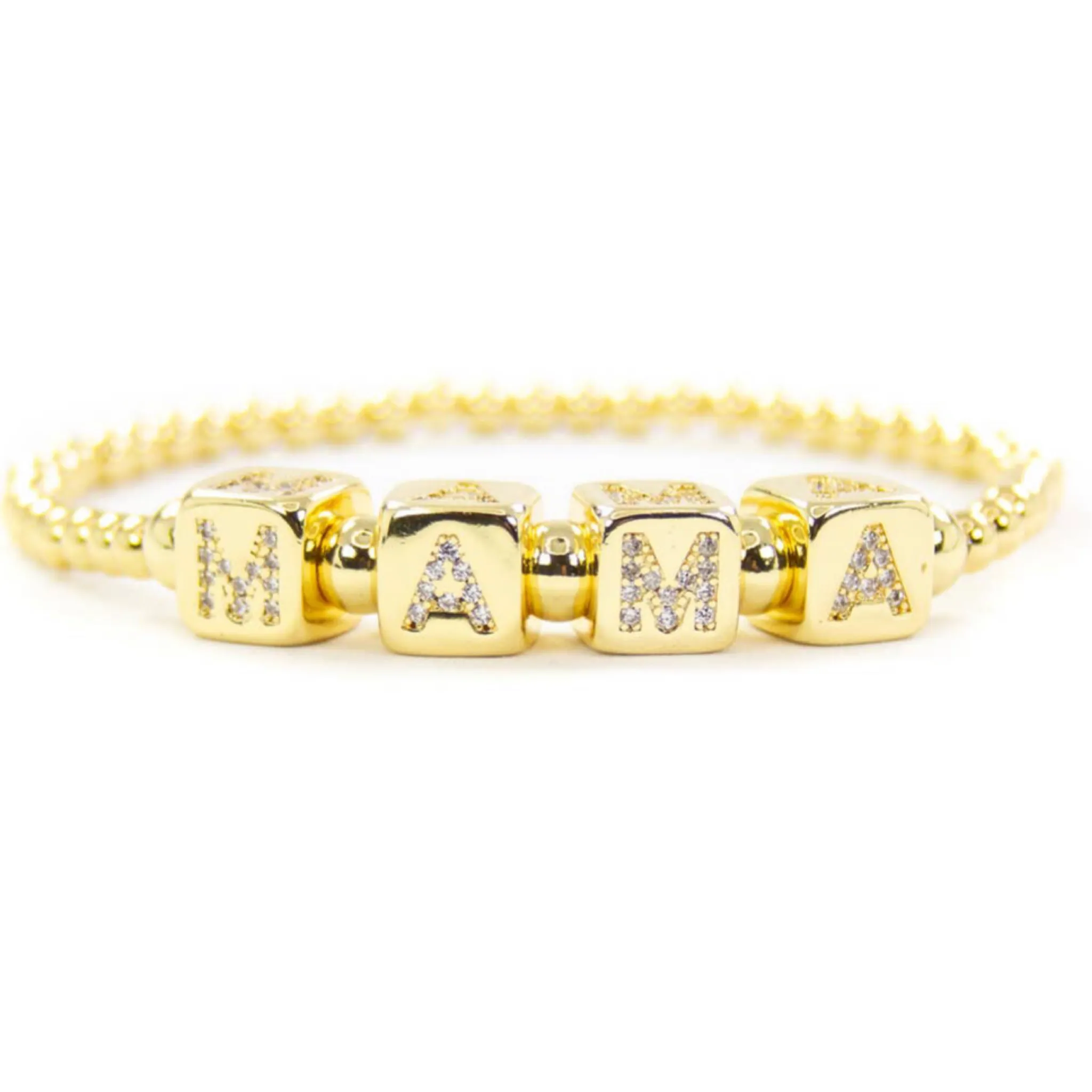 Mama Pave Gold Bracelet
