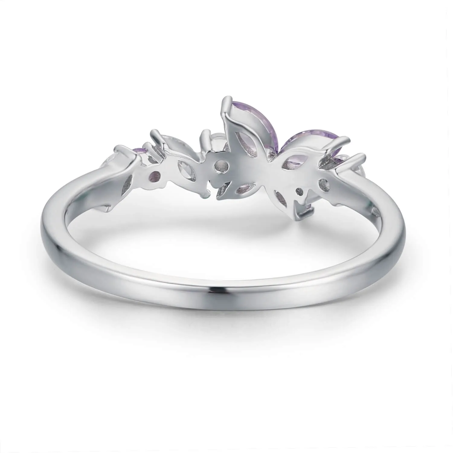 Monarch Butterfly Amethyst Opal Ring