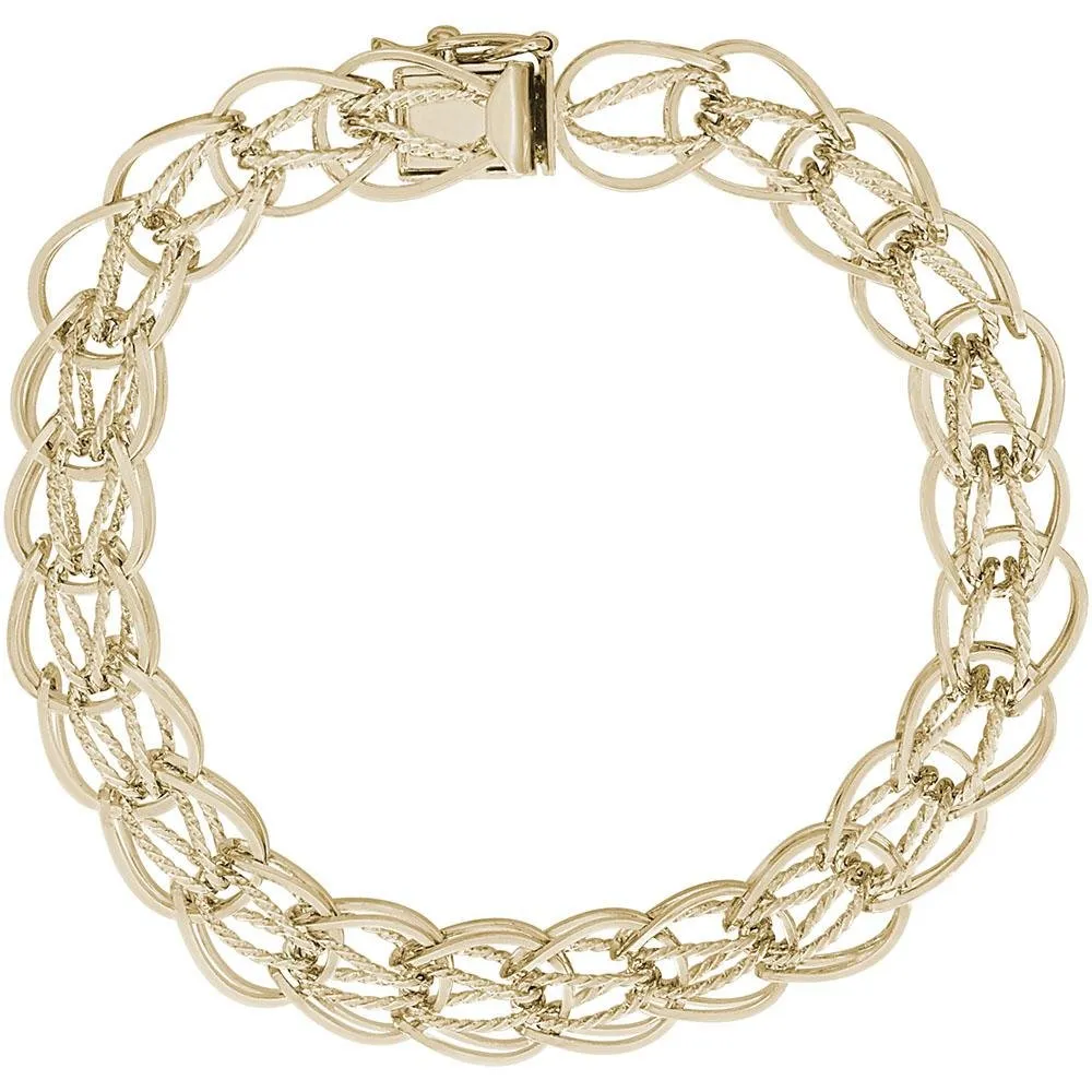 Rembrandt Charms - Oval Fancy Link Classic Charm Bracelet - 20-0035