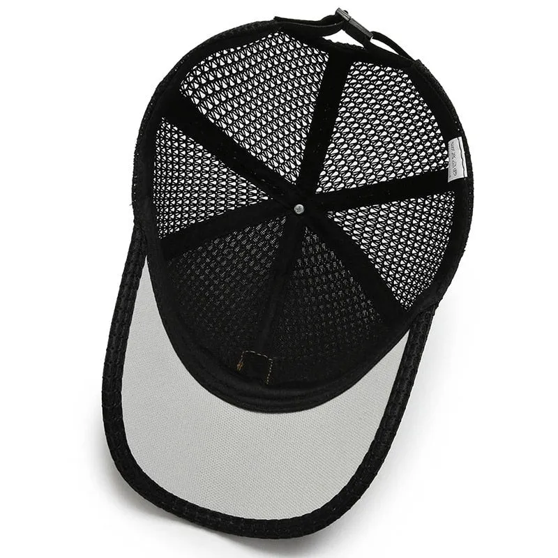 Summer Women Men Mesh Baseball Cap Solid Snapback Label Stick Sunhat Outdoor Breathable Hip Hop Baseball Hats Casquette