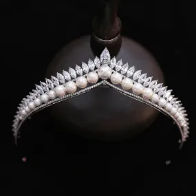 The Royal Bride Crystal and Simulated Pearl Tiara
