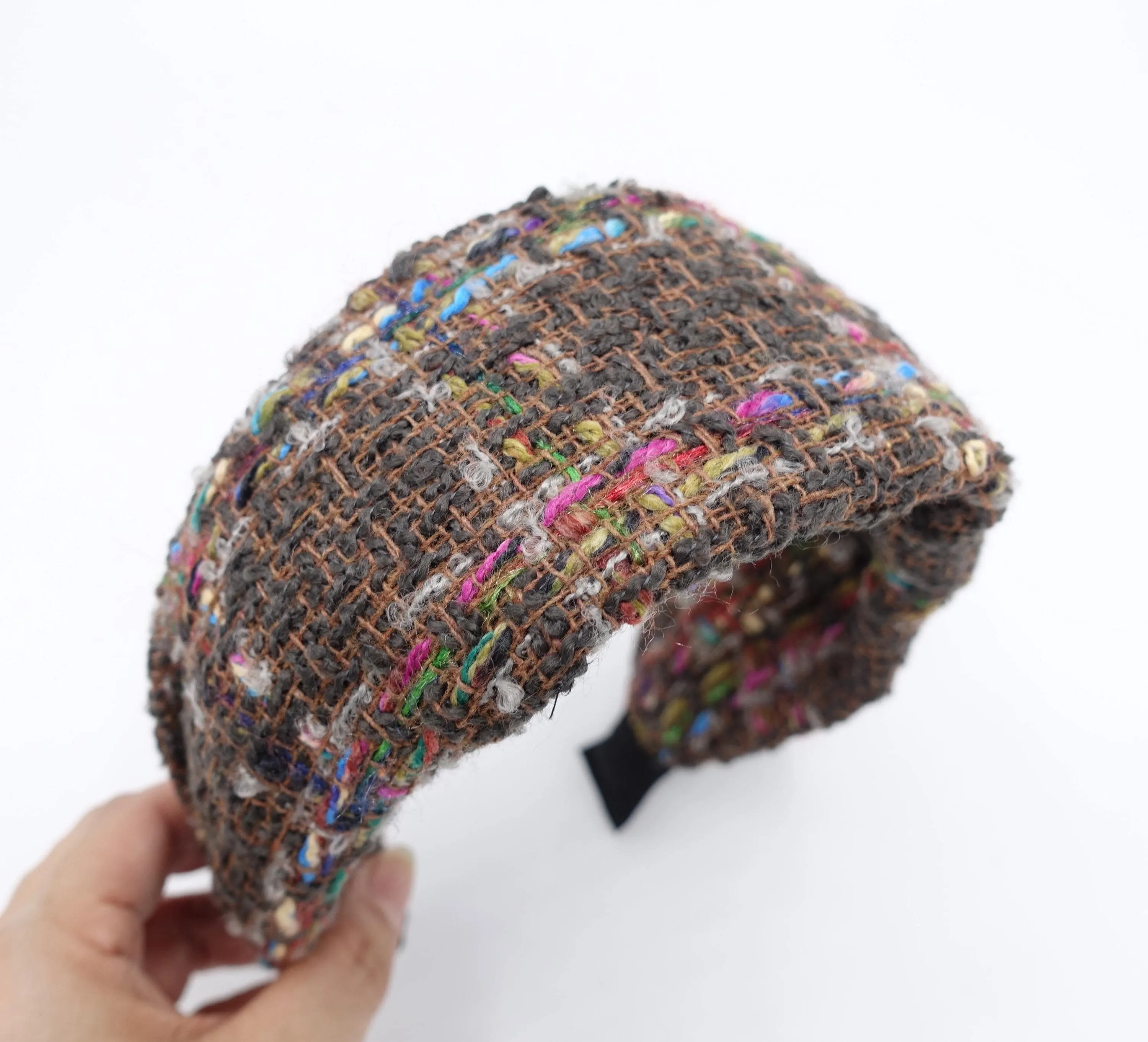 tweed headband, flat headband, FW headband, wide headband for women