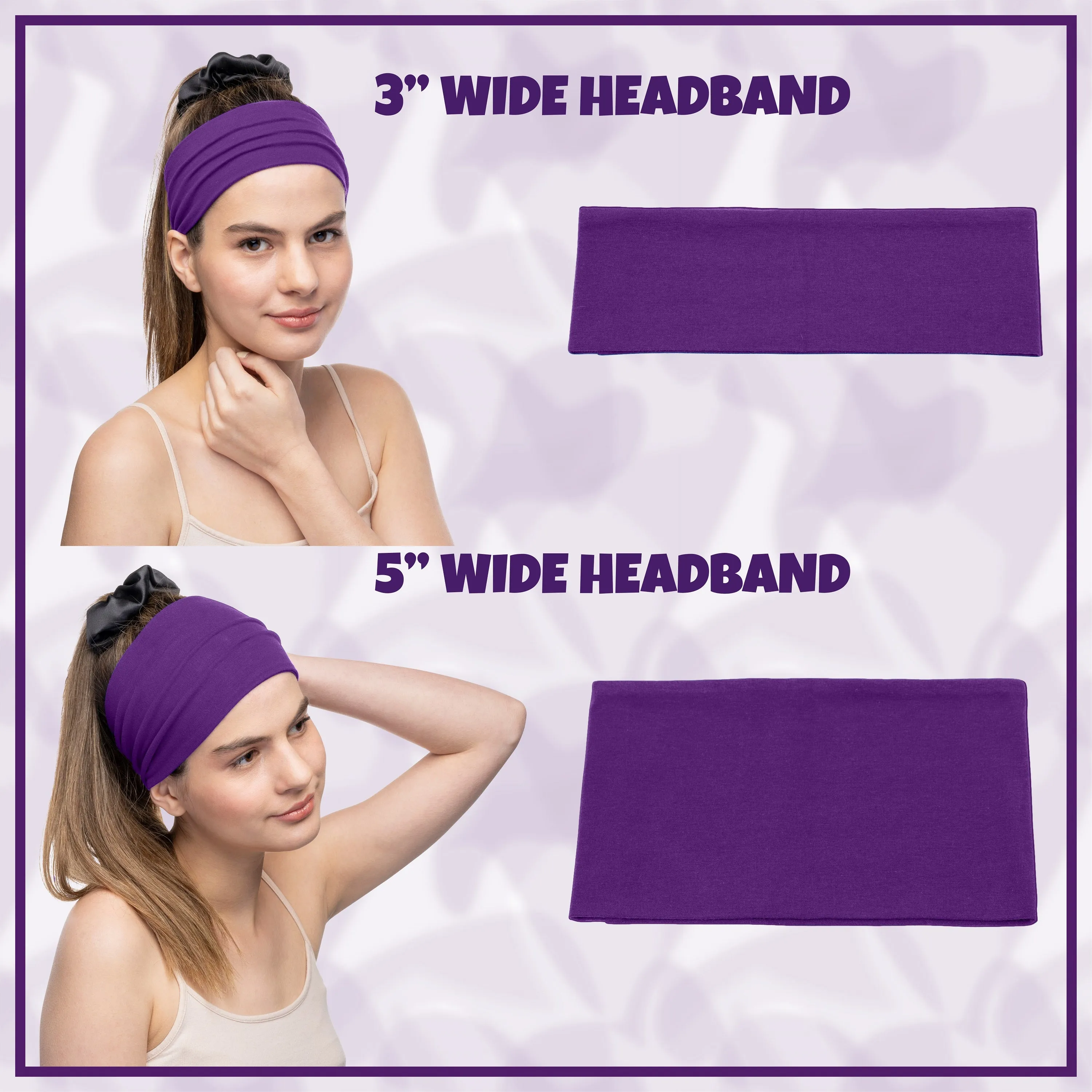 Women's Headbands Cotton Jersey 5" Wide Yoga Fitness Fashion Made in the USA Mustard